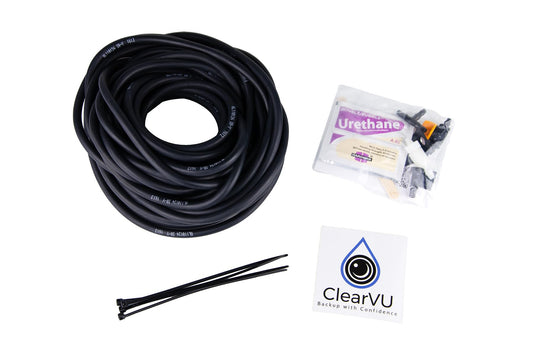 ClearVU C-101 Universal Commercial Backup Camera Cleaner | Includes DIY Kits | No Wiring Needed | Rinse Off Using Existing Factory Wiper Controls | Cleans Off Debris, Snow, Salt & Dirt