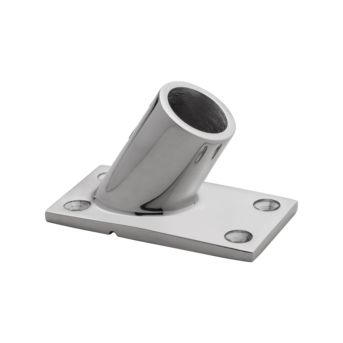 Whitecap S-1465C 60° Rectangular Base Rail Fitting with Set Screw - 1-5/8" x 2-3/4", CP/Zamac
