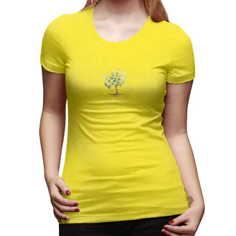 compare product JUAMA Women's Short Sleeve Standard T-Shirt Women Fish and Forest Illustration StandardT-Shirts Summer Crew Neck Top Tees Yellow