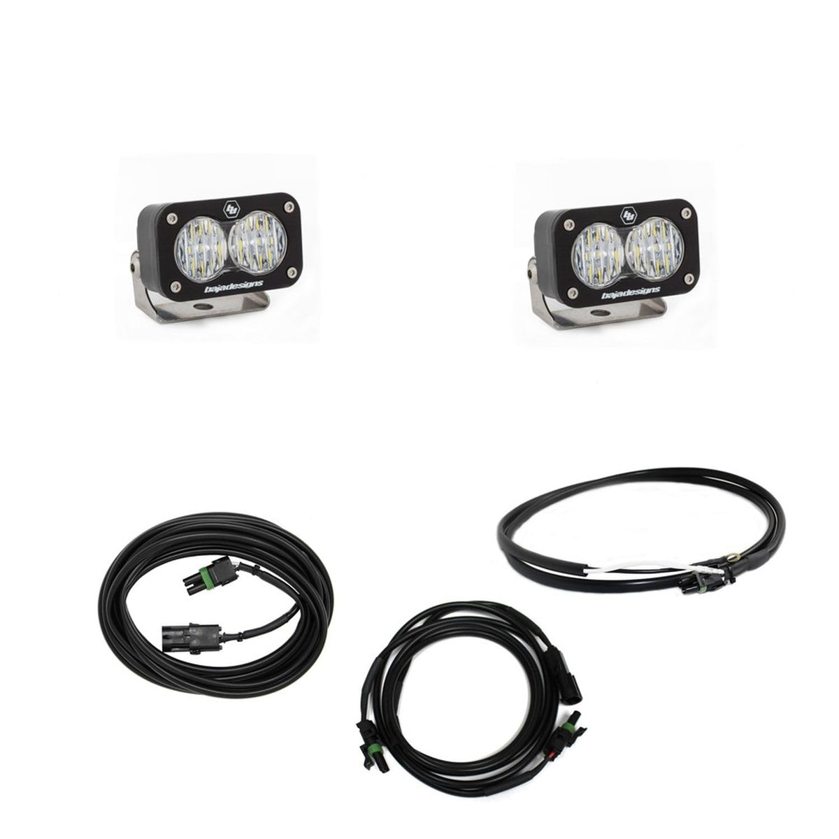 Baja Designs S2 Sport Dual Reverse LED Light Kit for Jeeps Wrangler JL - Wide Cornering Clear Lens (Upfitter Wiring Harness)