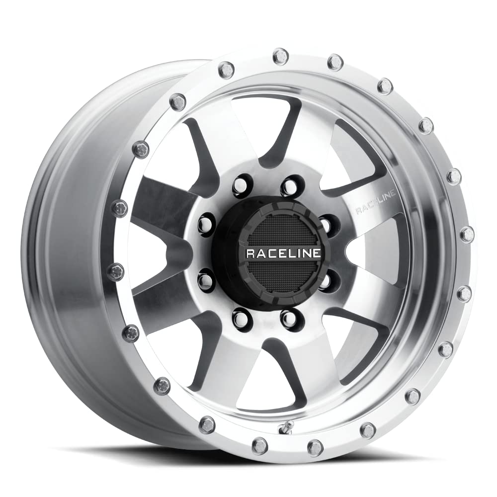 Raceline Wheels 935MC DEFENDER Wheel Machined Clear Coat 17X9"5X127 Bolt Pattern -12mm Offset/(4.5"B/S) 8 Spoke Aluminum Passenger Car Wheels, Full Size Replacement Machined Clear Coat Car Rims