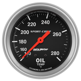 compare product AUTO METER 3441 Sport-Comp Mechanical Oil Temperature Gauge