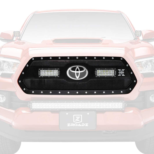 2018-2022 Tacoma Torch Grille, Black, 1 Pc, Insert, Chrome Studs with (2) 6" LEDs, Does Not Fit Vehicles with Camera - PN #6319511