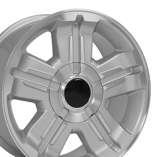 OE Wheels CV88 18 x 8 Inch Machined Silver Z71 Wheel for 1999-2018 Chevy Silverado 1500, 1999-2018 GMC Sierra 1500, and 1999-2020 Cadillac Escalade