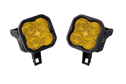 Diode Dynamics SS3 LED Fog Light Kit compatible with Ford Excursion 2000-2005, Yellow SAE Fog Sport with Backlight