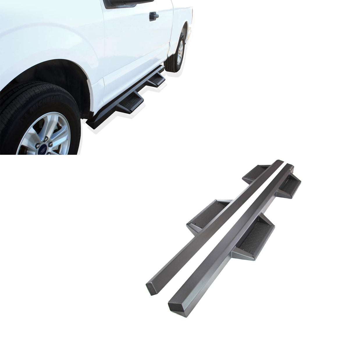Black Horse Off Road Impact HD Drop Side Steps-IM-FOF1SC