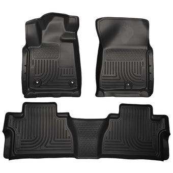 compare product Husky Liners Weatherbeater Floor Mats | Fits 2014-2021 Toyota Tundra, Double CAB ONLY (Footwell Coverage) | Front & 2nd Row, 3-pc Black - 99561