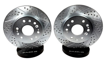 compare product BAER 55163-020 Sport Rotors Slotted Drilled Zinc Plated Rear Brake Rotor Set - Pair