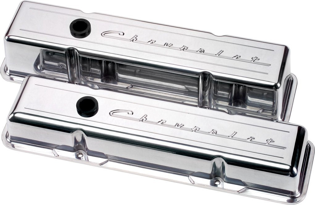 Billet Specialties 95123 Script Short Valve Cover for Small Block Chevy