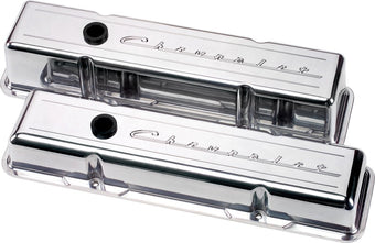 compare product Billet Specialties 95123 Script Short Valve Cover for Small Block Chevy