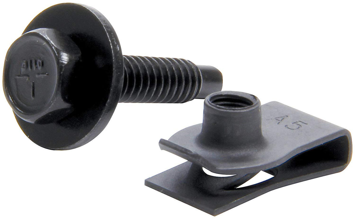 Allstar Performance (ALL18558-50) Body Bolt Kit with Clips, Black, Pack of 50
