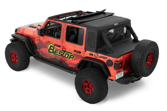 Bestop 5390417 Halftop Soft Top - Jeep '18-Current Wrangler JL 4-Door (Premium Black Twill)