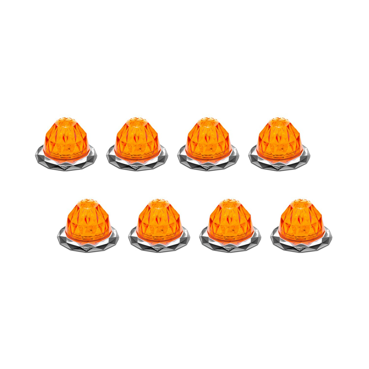 RoadWorks Jewel Mini Watermelon Light Amber Lens and Amber LEDs - 8 Pack | JWL1028