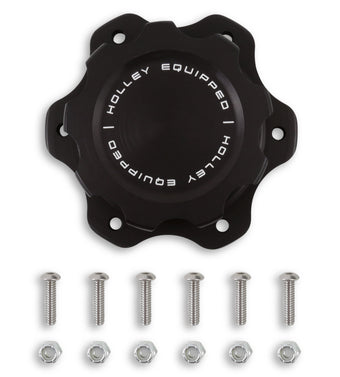 compare product Holley 241-226 Billet Fuel Cell Cap with Holley Equipped Logo