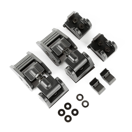 Rugged Ridge Hood Catch Kit for Jeep Wrangler/Gladiator - Fits 2018–2025 Wrangler JL & 2020–2025 Gladiator JT - Heavy-Duty Design With Aluminum Construction - Non-Locking - Textured Black