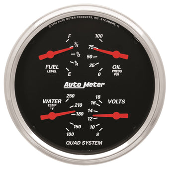compare product Auto Meter 1419 Designer Black Quad Gauge 5.000 in.