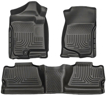 compare product Husky Liners Weatherbeater Floor Mats | Fits 2007 - 2013 Chevrolet Silverado & GMC Sierra 1500; 2007-2014 Silverado/Sierra 2500/3500 Crew Cab (Footwell Coverage) | Front & 2nd Row, 3-pc Black - 98201