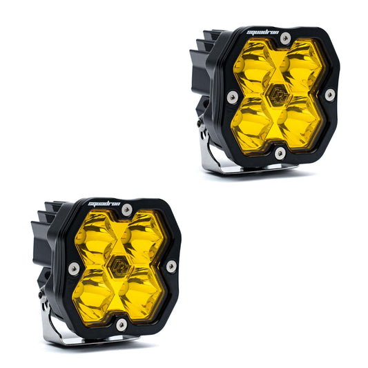 Baja Designs Squadron 2.0 Sport LED Light Pod Pair, Spot Beam, Amber