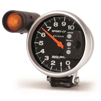 compare product Auto Meter Sport-Comp Monster Shift-Lite Tachometers Tachometer, Sport-Comp, 0-10,000 rpm, 5 in., Analog, Electrical, with Shift Light/ Memory, Each