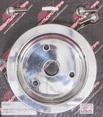 compare product Billet Specialties 83320 Polished 3 Groove Water Pump Lower Pulley for Big Block Chevy
