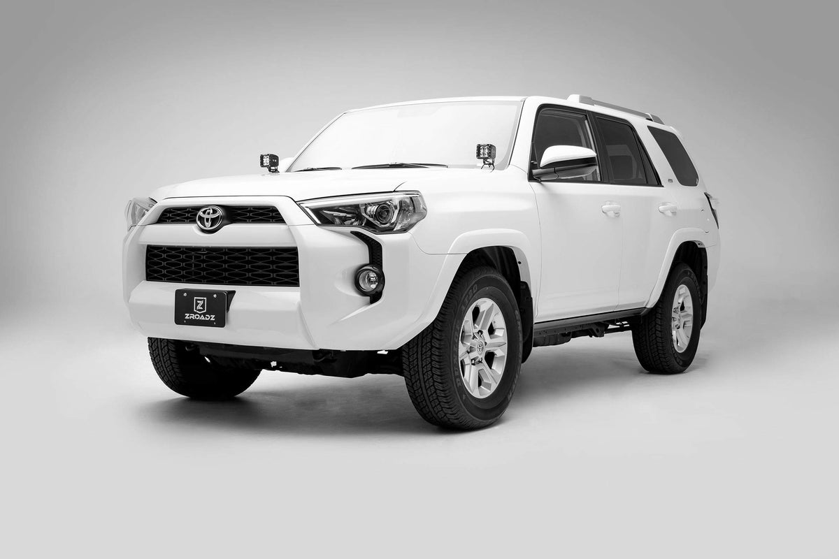ZROADZ 2014-2020 Toyota 4Runner Hood Hinge LED Bracket to Mount (2) 3 Inch LED Pod Lights Black