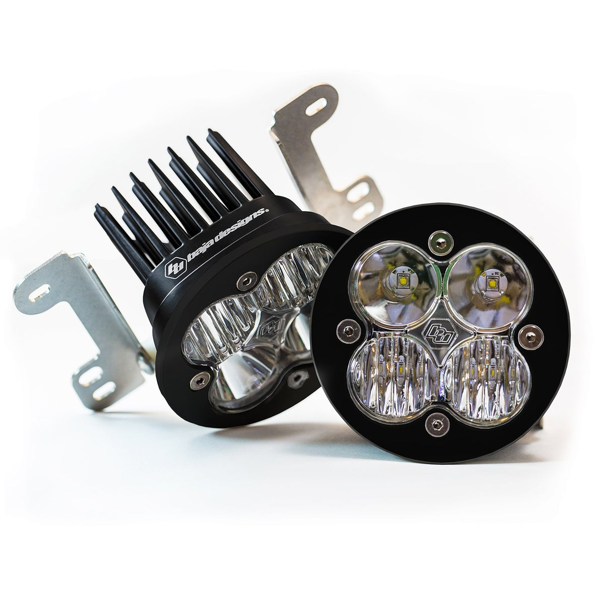 Baja Designs Squadron-R Pro Fog Pocket Kit - '10-18 Wrangler JK; w/Standard OE Bumper (Wide Cornering; Clear)