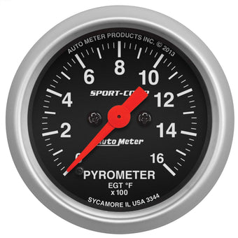 compare product Auto Meter 3344 Sport-Comp Electric Pyrometer Gauge Kit, 2.3125 in.