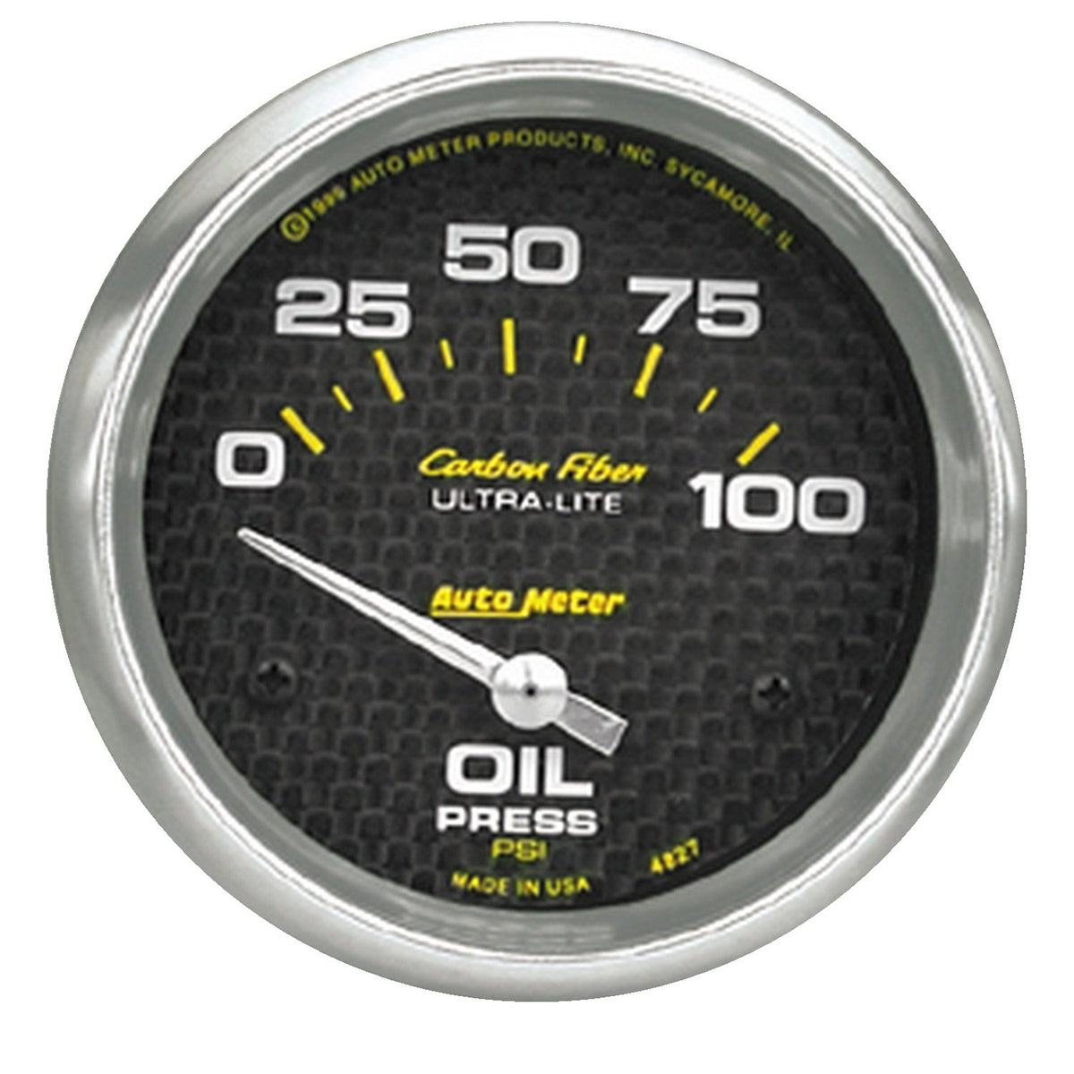 AUTO METER 4827 Carbon Fiber Electric Oil Pressure Gauge,2.625 in.
