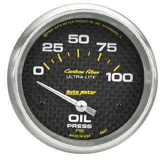 compare product AUTO METER 4827 Carbon Fiber Electric Oil Pressure Gauge,2.625 in.