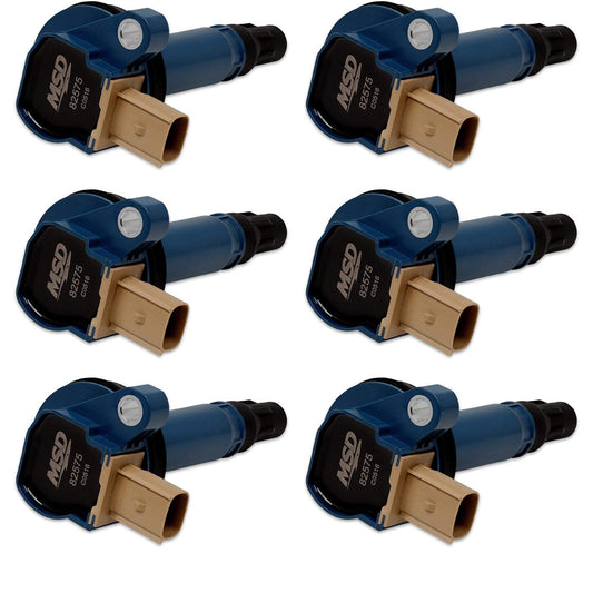 MSD 825765 Ignition Coils, Blue, 6-Pack (3-Pin Connector)