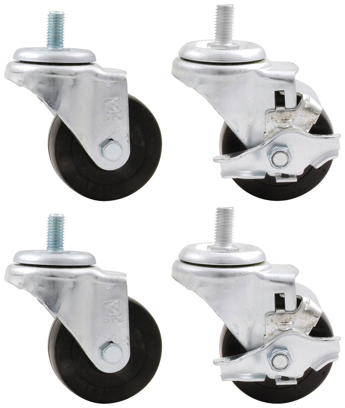 Allstar Performance ALL10165 3" Heavy Duty Cradle Locking Wheel Kit, (Pack of 4)