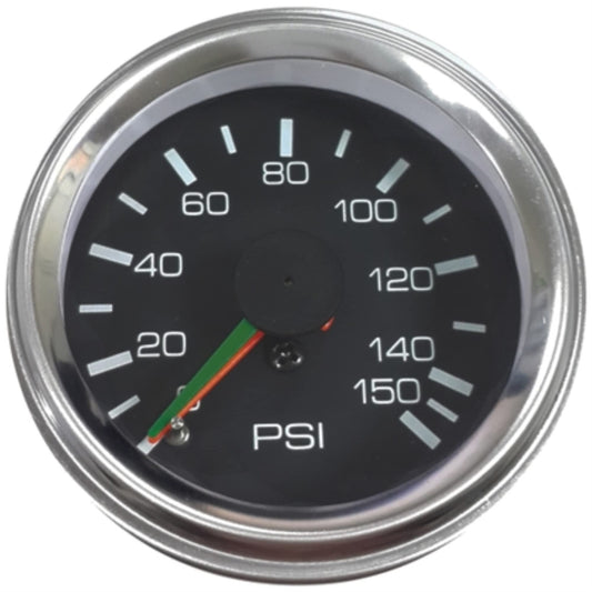 Bulldog Winch 42055B- 0-150Psi Air Pressure Gauge 2 Inch Dual Needle Mechanical Lighted
