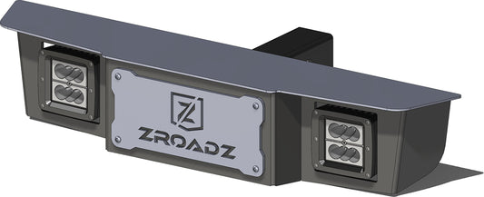 ZROADZ LED Universal 2" Hitch Step - Black Mild Steel - Bolt-on, No Drilling - to Mount (2) 3 Inch ZROADZ or Similar Style LED Pod Lights - PN#Z390010