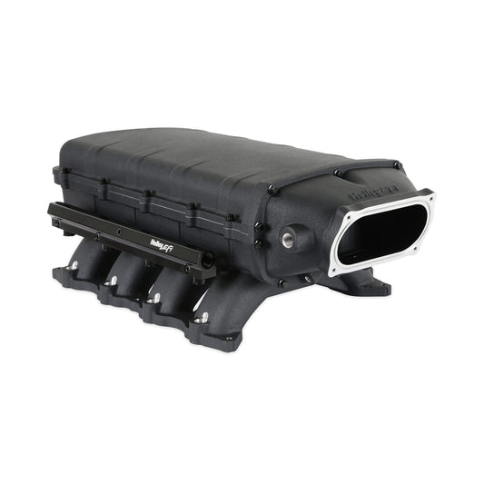 Holley Intake Manifold, Ultra Lo-Ram, 105 x 66 mm Throttle Body Flange, Multi Port, Aluminum, Black Powder Coat, Kit