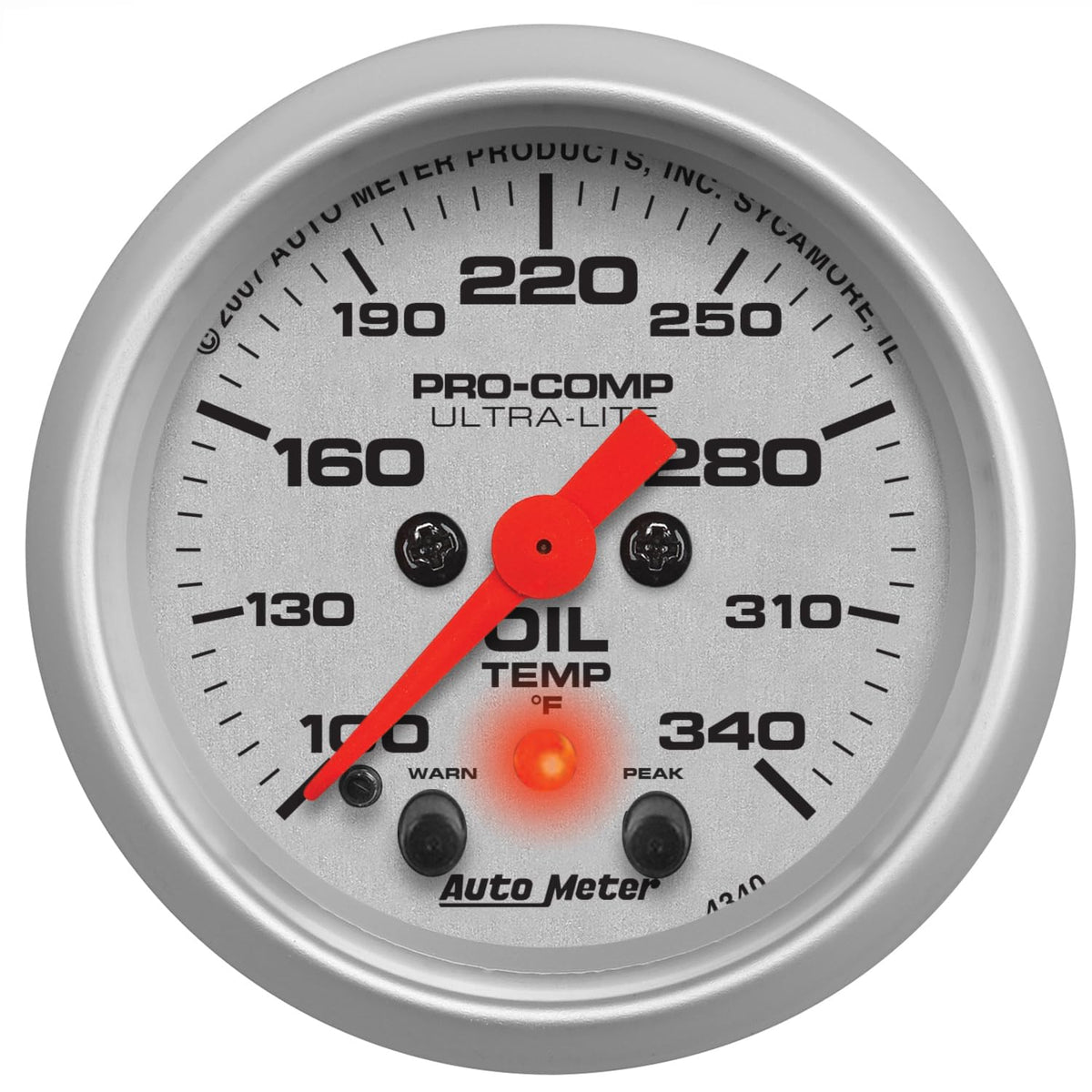 AUTO METER 4340 Ultra-Lite Electric Oil Temperature Gauge