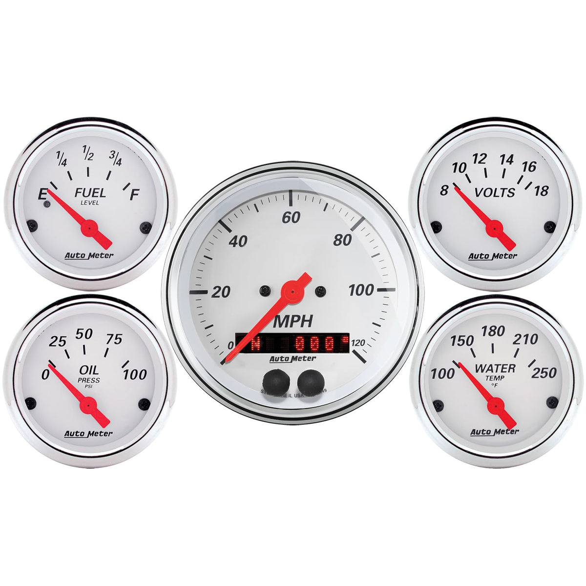 AUTO METER (1350) 5-Piece Gauge Kit