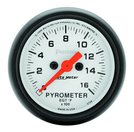 Auto Meter 5744 Phantom Electric Pyrometer Gauge Kit,2.3125 in.