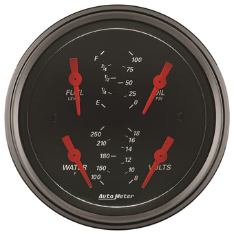 compare product AUTO METER 1414 Designer Black Quad Gauge
