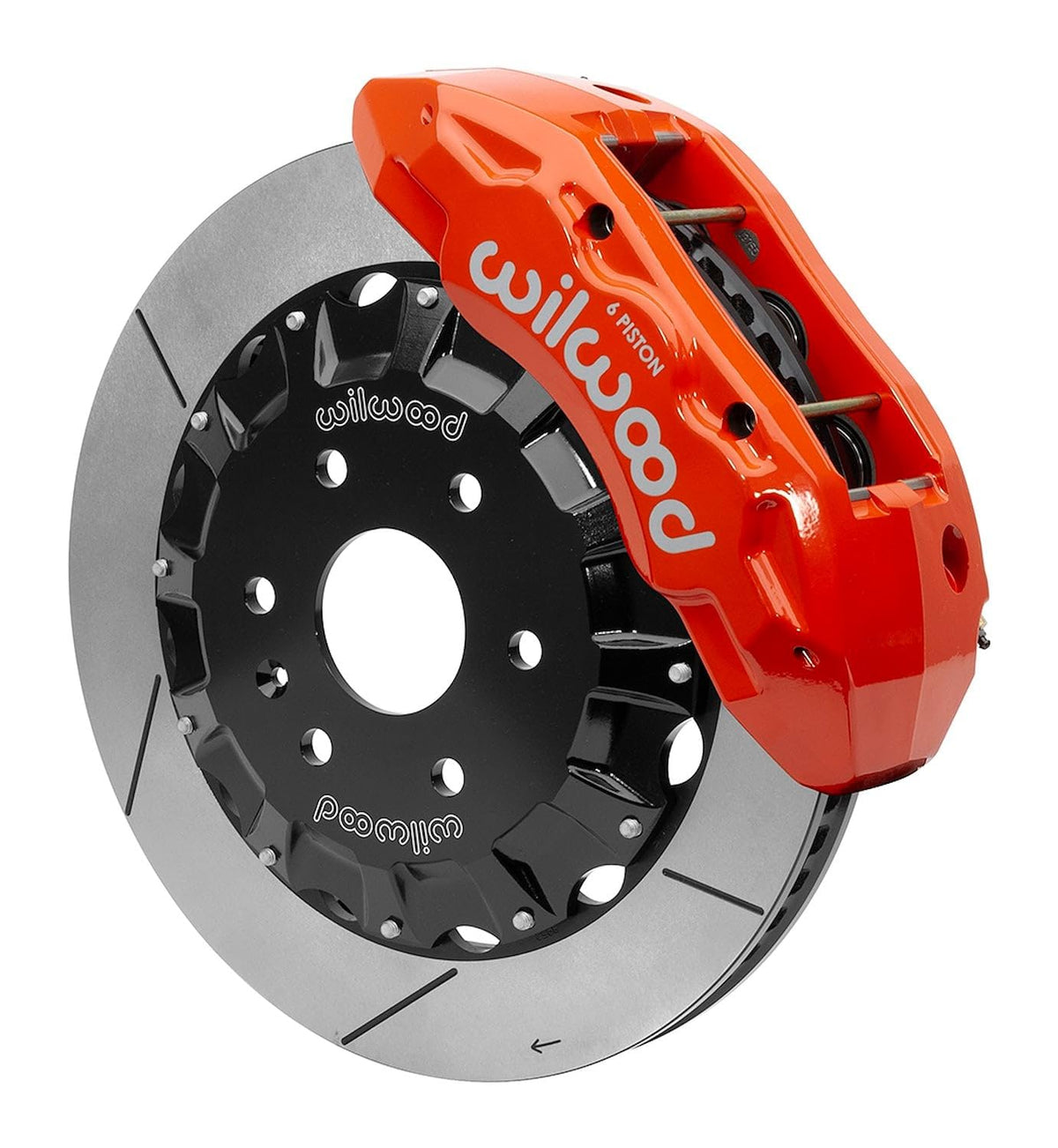 Wilwood Brake System, TX6R Big Brake, Radial, Front, 6 Piston Caliper, 16 in Slotted Iron Rotor, Aluminum, Red Powder Coat, Kit