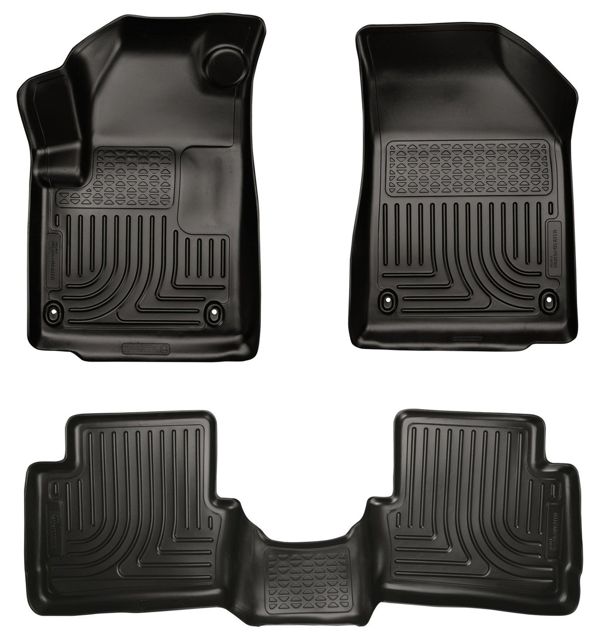 Husky Liners Weatherbeater Floor Mats | Fits 2013-2016 Dodge Dart | Front & 2nd Row, 3-pc Black - 99021