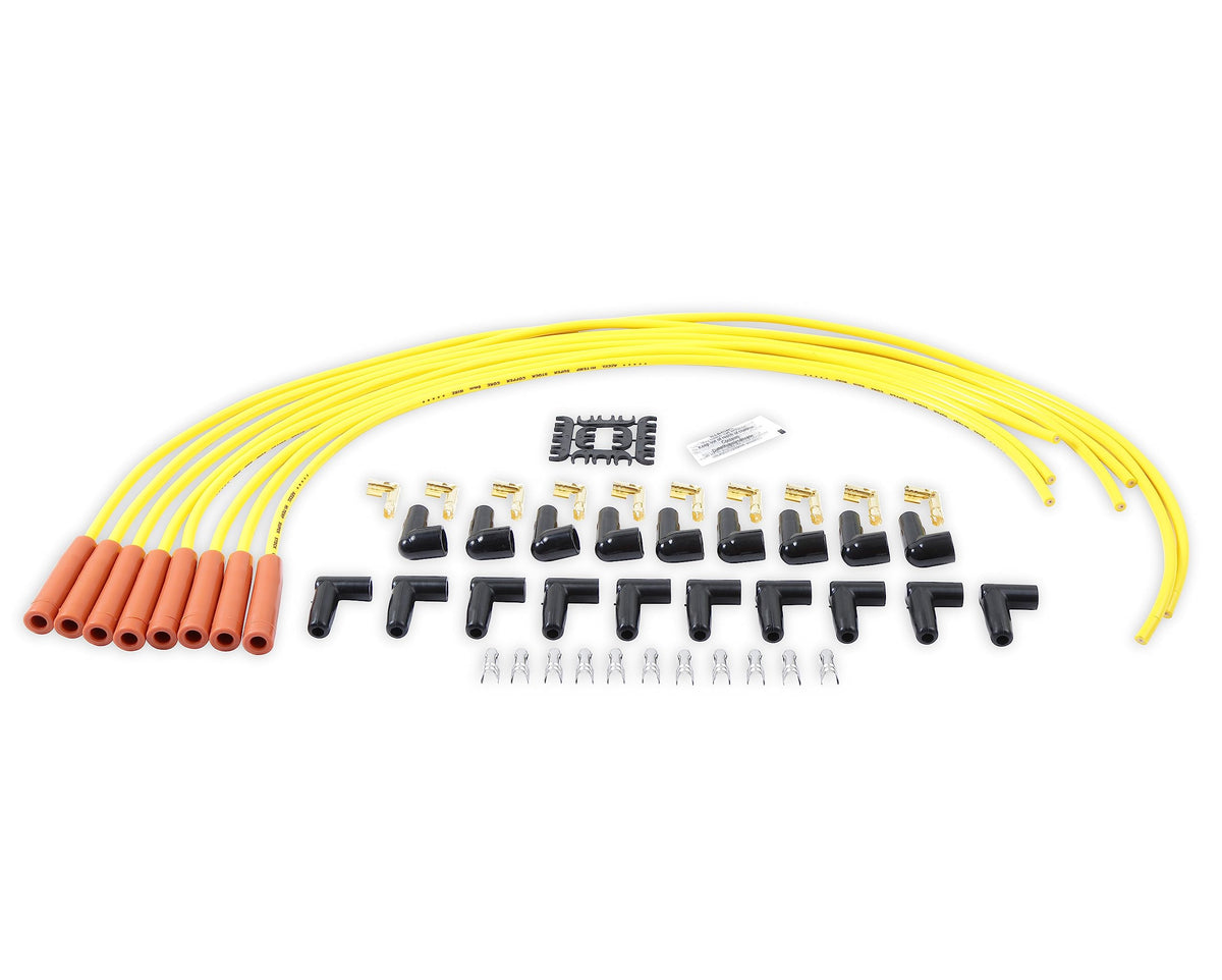 ACCEL SuperStock 4000 8mm Spark Plug Wire Set Straight Boots Yellow 4038
