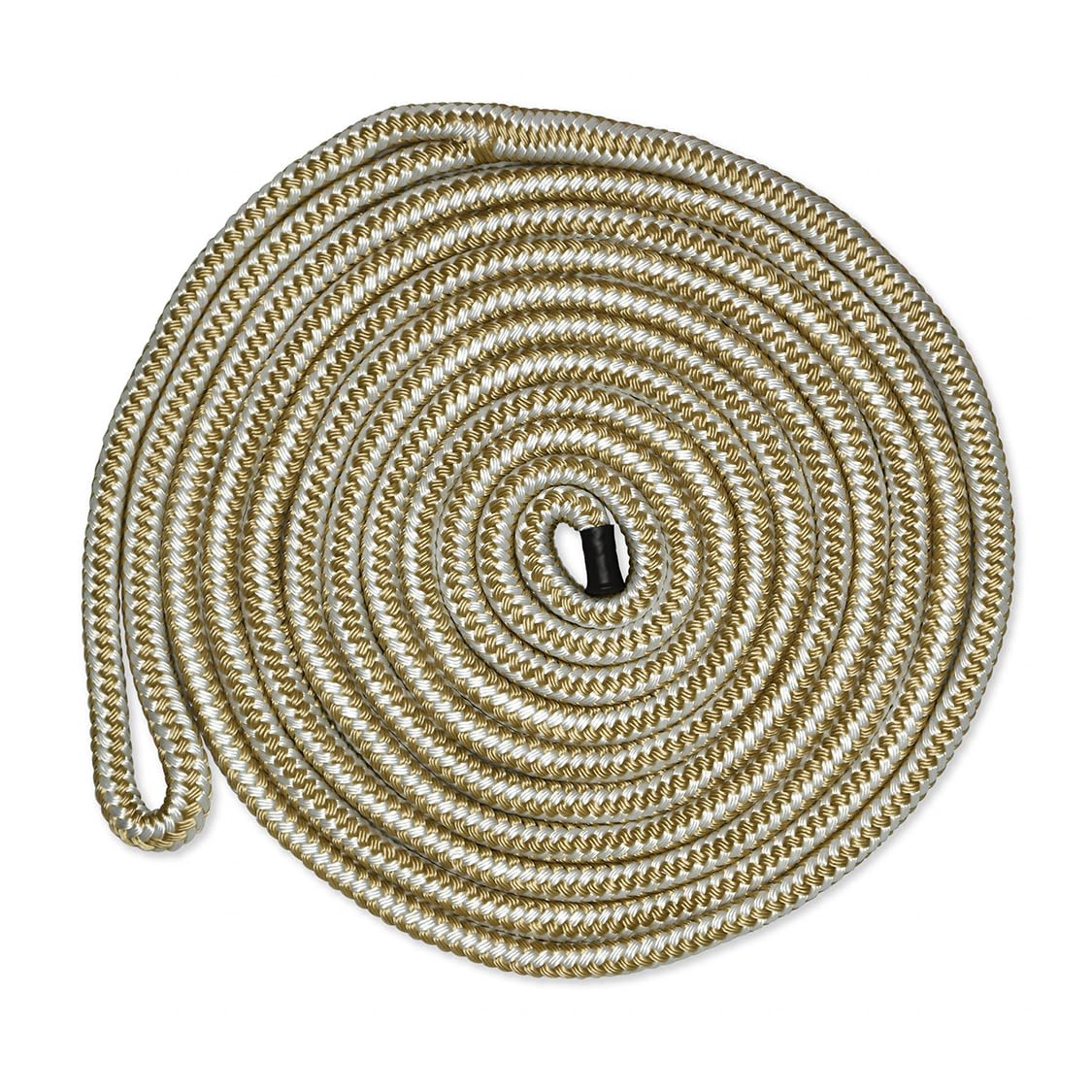 CMP Cordage CDL1215WG, Dock Line, 1/2" Diameter - 15' Length, Double Braid, White Gold
