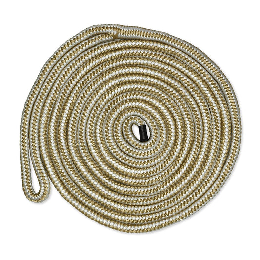 CMP Cordage CDL1225WG, Dock Line, 1/2" Diameter - 25' Length, Double Braid, White Gold