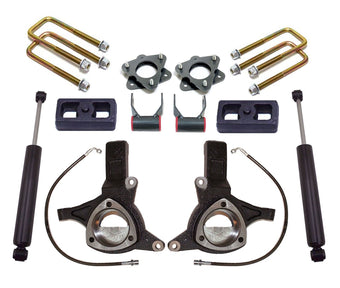 compare product MaxTrac Suspension K881375 Suspension Lift Kit w/Shocks 7.5 in. Lift Incl. Front Spindles w/Brake Lines/Front 3 in. Strut Spacers/Rear Blocks/U-Bolts/Shackles/Rear Shocks