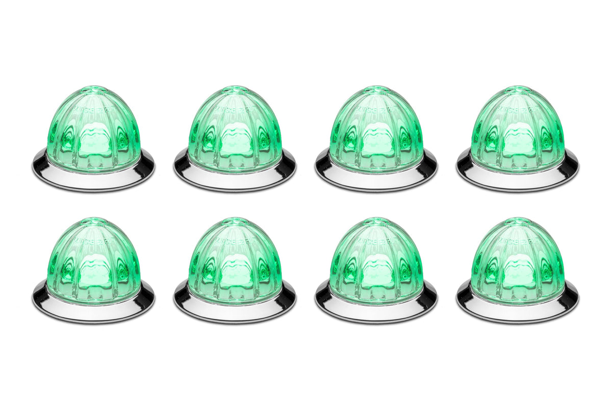 RoadWorks Hero Mini Watermelon 8 Pack Lights with Clear Lens and Green LEDs, 2-Wire