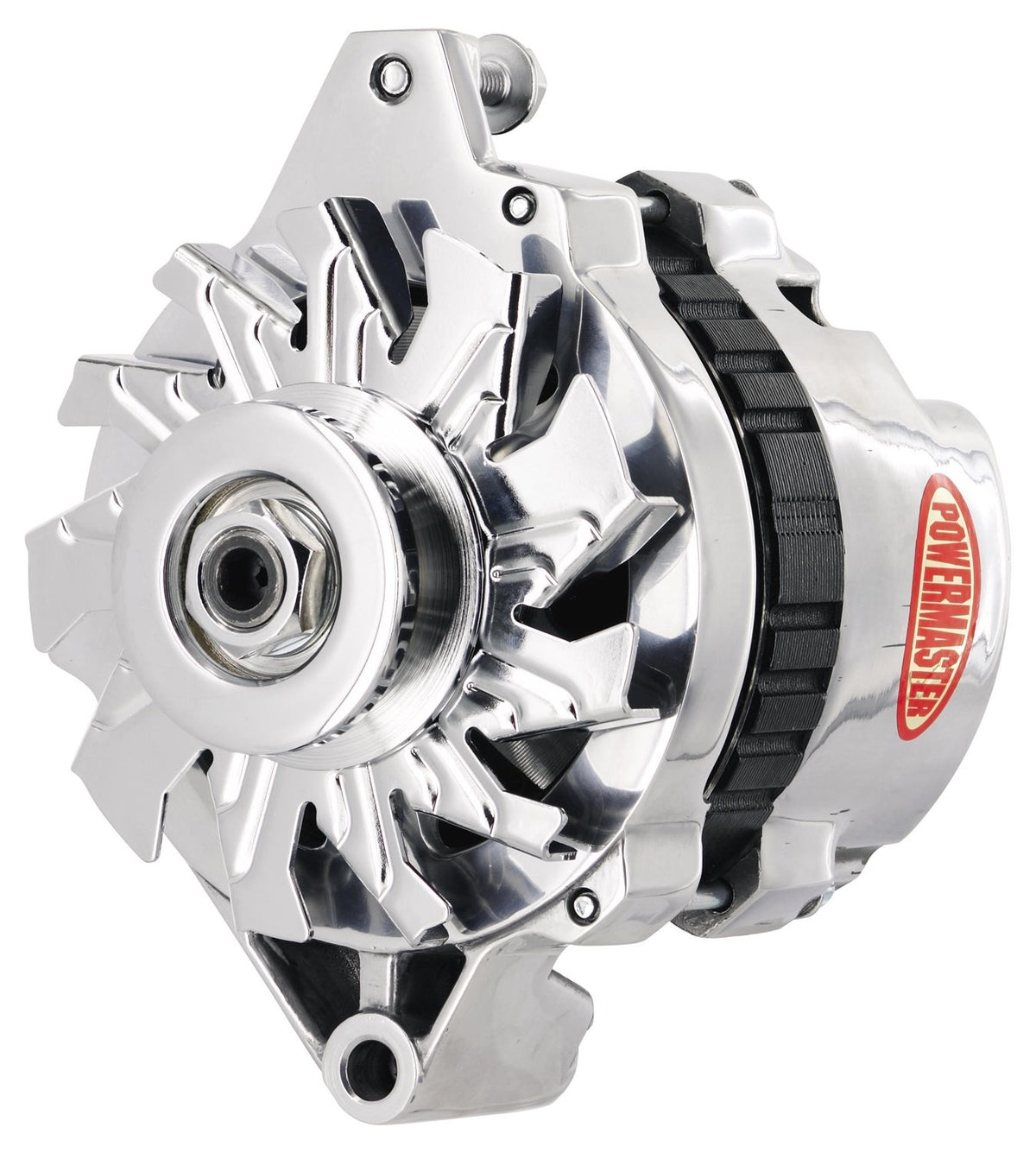 Powermaster - Alt GM CS130 Polish 140A 1V Pulley Str MTG 6.61" Side BAT Post 1-Wire or OE Hookup