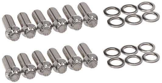 ARP 4001209 Header Bolts With 12-Point Heads, Polished Stainless Steel, Set Of 12