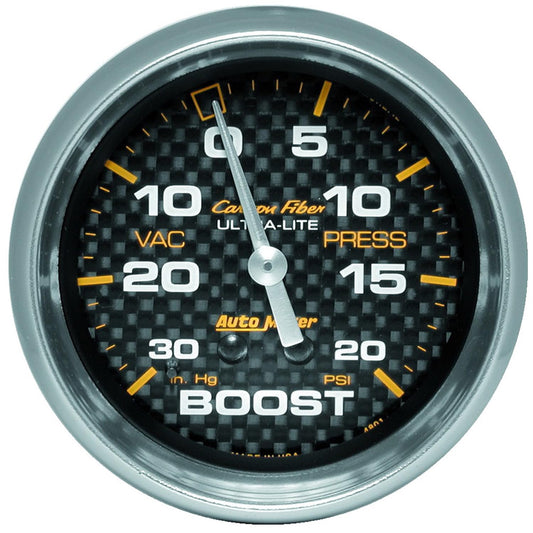AUTO METER 4801 Carbon Fiber Mechanical Boost/Vacuum Gauge