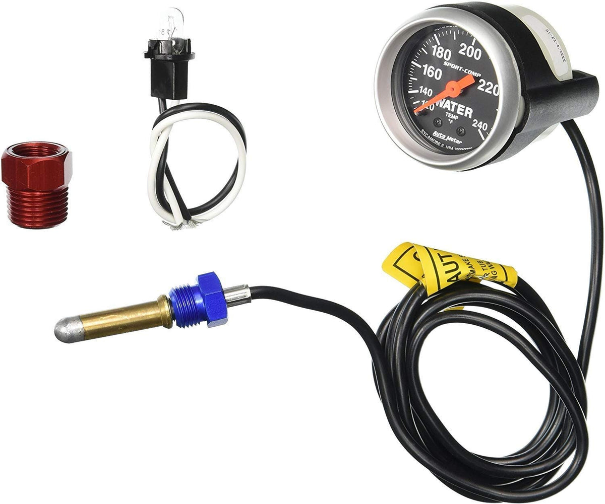Auto Meter 3332 Sport-Comp Mechanical Water Temperature Gauge, 2 1/16"