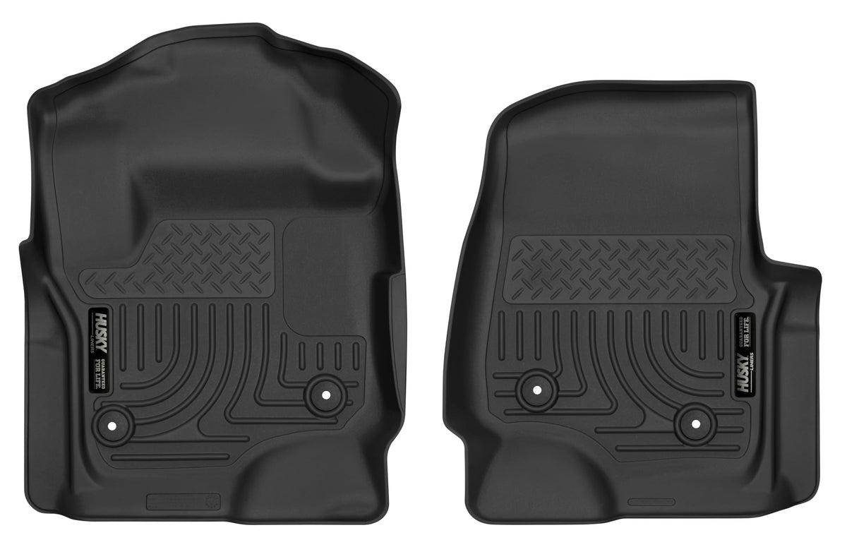 Husky Liners X-act Contour Floor Mats | Fits 2017-2026 Ford F-250/F-350/F-450 SD, SuperCrew (Crew Cab) & SuperCab (EXT Cab) | Front Row, 2-pc Black - 52731